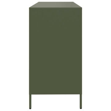Dulap, verde măsliniu, 135x39x73,5 cm, oțel laminat la rece - Img 5