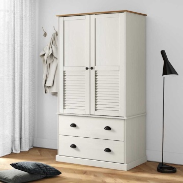 Dulap VIGO, alb, 90x55x170 cm, lemn masiv de pin - Img 1