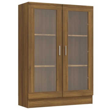 Dulap vitrină, stejar maro, 82,5x30,5x115 cm, lemn prelucrat - Img 2