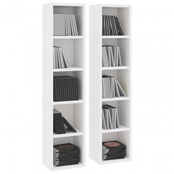 Dulapuri CD-uri, 2 buc., alb, 21 x 16 x 93,5 cm, PAL - Img 3