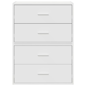 Dulapuri cu 2 sertare 2 buc Alb 60x31x40 cm Lemn prelucrat - Img 4