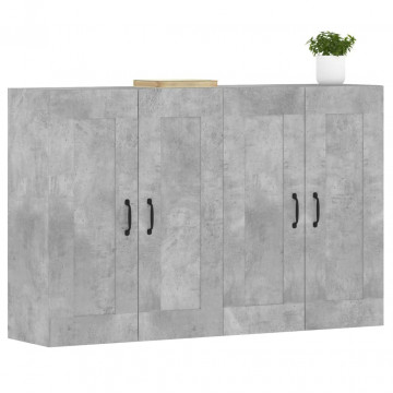 Dulapuri de perete, 2 buc., gri beton, lemn prelucrat - Img 3