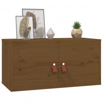 Dulapuri de perete 2 buc. maro miere 60x30x30 cm lemn masiv pin - Img 6