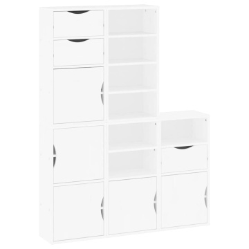 Dulapuri laterale 5 buc ODDA alb 40x24x79 cm lemn masiv de pin - Img 2