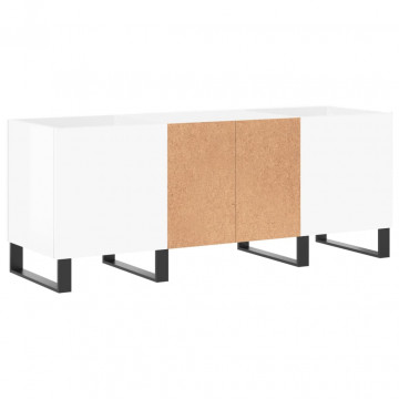 Dulapuri pentru discuri alb lucios 121x38x48 cm, lemn prelucrat - Img 5