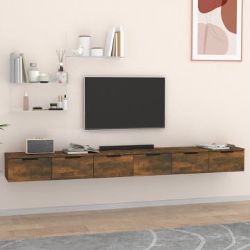 Dulapuri perete 2 buc stejar afumat 102x30x20 cm lemn prelucrat - Img 1