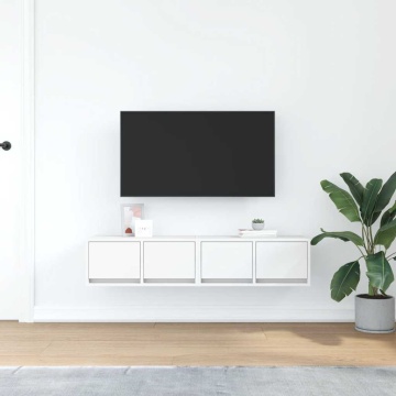 Dulapuri TV 2 buc Alb 60x31x25,5 cm Lemn prelucrat - Img 3