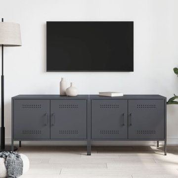 Dulapuri TV, 2 buc., antracit, 68x39x50,5 cm, oțel - Img 3