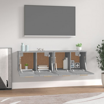 Dulapuri TV de perete, 2 buc., gri sonoma, 60x36,5x35 cm, lemn - Img 3