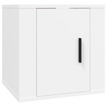 Dulapuri TV montate pe perete, 2 buc., alb, 40x34,5x40 cm - Img 8