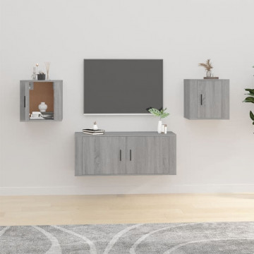 Dulapuri TV montate pe perete 2 buc. gri sonoma 40x34,5x40 cm - Img 1