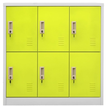 Dulapuri vestiar 2 buc. gri deschis și verde 90x45x92,5 cm oțel - Img 3