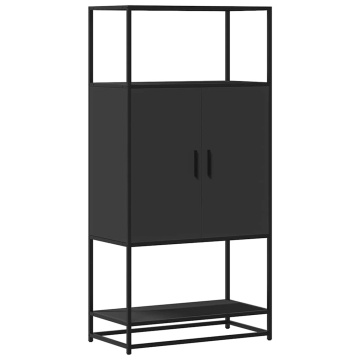 Dulapuru negru 68x35x139 cm lemn și metal prelucrat - Img 2