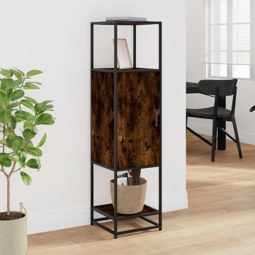 Dulapuru stejar afumat 35,5x35x139 cm lemn și metal prelucrat - Img 3
