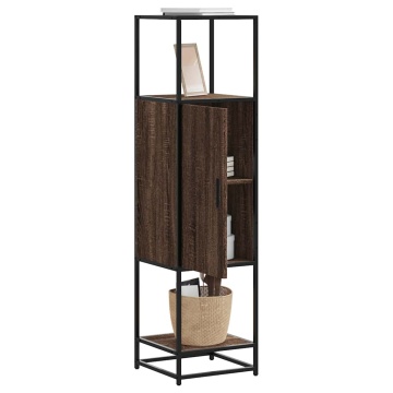 Dulapuru stejar maro 35,5x35x139 cm lemn și metal prelucrat - Img 1