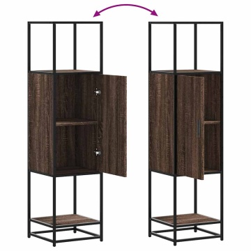 Dulapuru stejar maro 35,5x35x139 cm lemn și metal prelucrat - Img 7