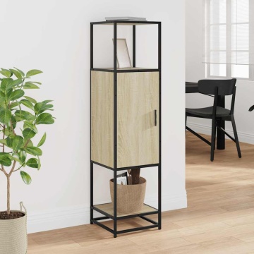 Dulapuru Stejar Sonoma 35,5x35x139 cm lemn și metal prelucrat - Img 3