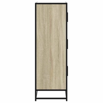 Dulapuru Stejar Sonoma 68x35x106,5 cm lemn și metal prelucrat - Img 8