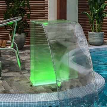 Fântână de piscină cu LED-uri RGB, acril, 51 cm - Img 4