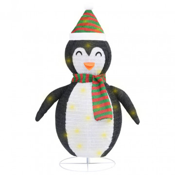 Figurină pinguin decorativă de Crăciun, LED, 60 cm țesătură lux - Img 2