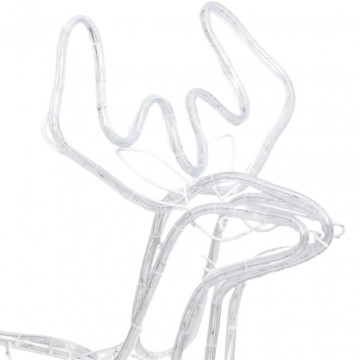 Figurină ren de Crăciun, 2 buc., alb cald, 76x42x87 cm - Img 4