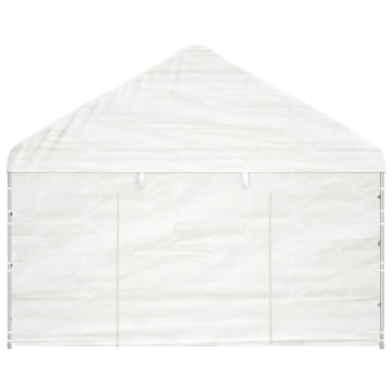 Foișor cu acoperiș, alb, 4,08x2,23x3,22 m, polietilenă - Img 3