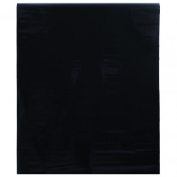 Folie pentru fereastră statică, negru mat, 90x500 cm, PVC - Img 1