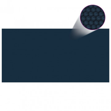 Folie solară plutitoare piscină, negru/albastru, 488x244 cm, PE - Img 2