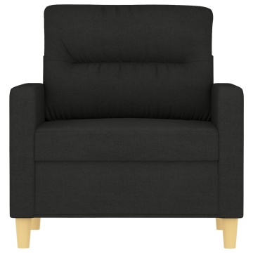 Fotoliu canapea, negru, 60 cm, material textil - Img 3