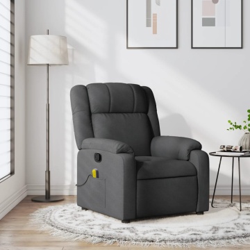 Fotoliu de masaj rabatabil, gri închis, material textil - Img 1