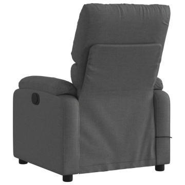 Fotoliu electric de masaj rabatabil, gri închis, textil - Img 8