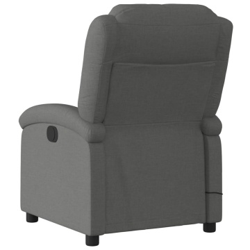 Fotoliu electric de masaj rabatabil, gri închis, textil - Img 8