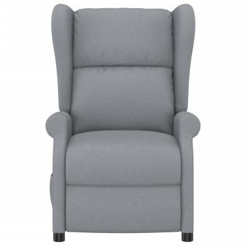 Fotoliu rabatabil electric cu spătar aripi, gri deschis, textil - Img 4