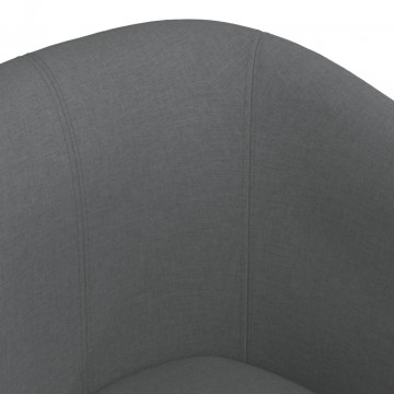 Fotoliu tip cuvă cu taburet, gri închis, material textil - Img 5