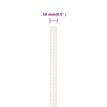Frânghie de barcă, alb complet, 10 mm, 25 m, polipropilenă - Img 5