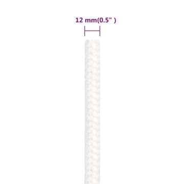 Frânghie de barcă, alb complet, 12 mm, 100 m, polipropilenă - Img 5
