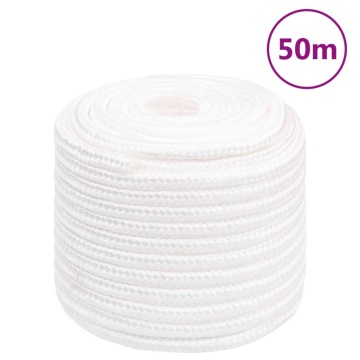 Frânghie de barcă, alb complet, 18 mm, 50 m, polipropilenă - Img 1