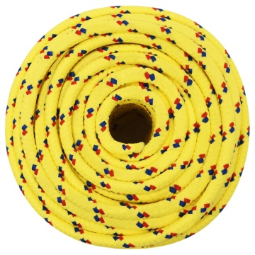 Frânghie de barcă, galben, 12 mm, 50 m, polipropilenă - Img 3