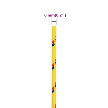 Frânghie de barcă, galben, 6 mm, 50 m, polipropilenă - Img 5