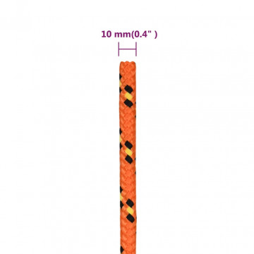 Frânghie de barcă, portocaliu, 10 mm, 25 m, polipropilenă - Img 5