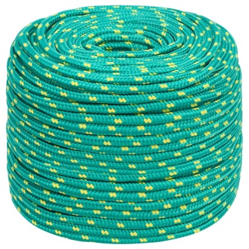 Frânghie de barcă, verde, 10 mm, 100 m, polipropilenă - Img 2