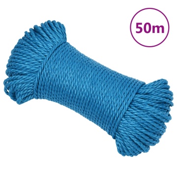 Frânghie de lucru, albastru, 3 mm, 50 m, polipropilenă - Img 1