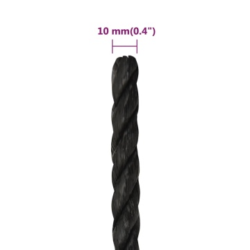 Frânghie de lucru, negru, 10 mm, 500 m, polipropilenă - Img 5