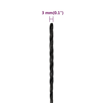 Frânghie de lucru, negru, 3 mm, 50 m, polipropilenă - Img 5
