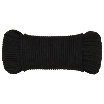Frânghie de lucru, negru, 5 mm, 25 m, poliester - Img 3
