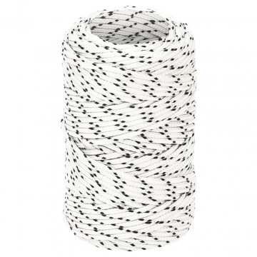 Frânghie împletită pentru barcă, alb, 2 mm x 25 m, poliester - Img 1