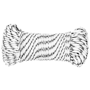Frânghie împletită pentru barcă, alb, 5 mm x 100 m, poliester - Img 2