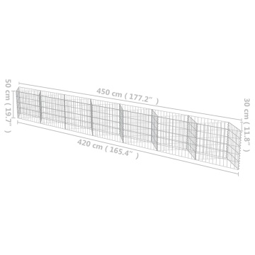 Gabion perete, oțel galvanizat, 450 x 30 x 50 cm - Img 8