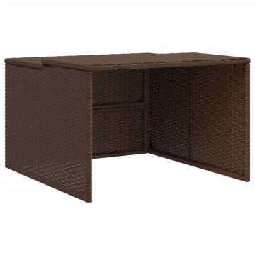 Garaj pentru mașina de tuns iarba maro 86x90x52/57 cm poliratan - Img 2