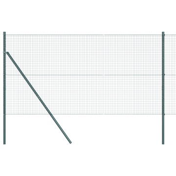 Gard cu Fir Sudat cu 13 Stâlpi Verde 1.2x25 m Oțel - Img 2